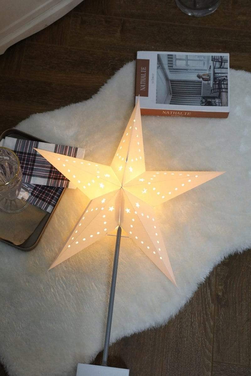 BowLift | StellarGlow | Radiant LED Star Table Lamp – Wooden Base Ambient Light for Bedroom & Living Room Décor