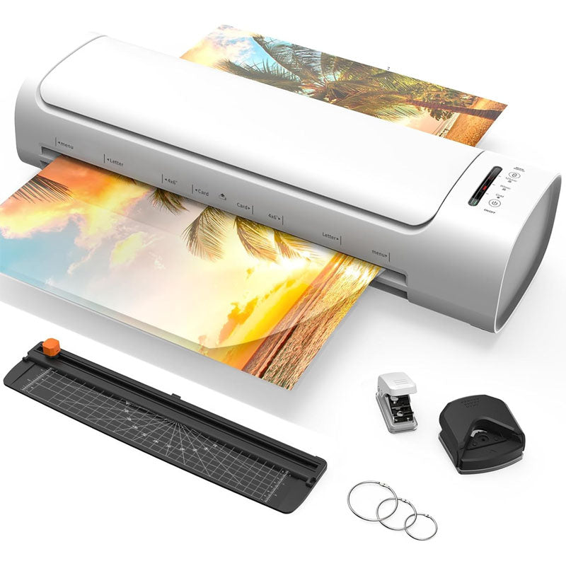 BowLift | 13-inch 9 in 1 Hot & Cold Pouch Laminating Machine with 52 Laminating Sheets Paper Trimmer Corner Rounder for Office School home