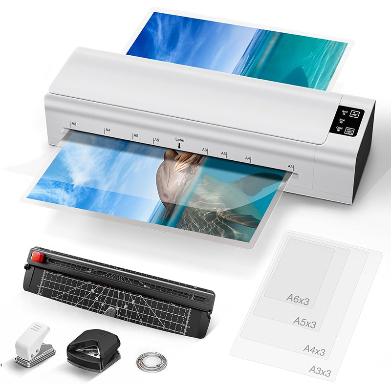 BowLift | 13 Inch Lamination Machine Personal Desktop Cold & Hot A3 Laminating Machine 60s Warm-Up Jam-Free Laminator Machine with 12 Pouches for Office, School