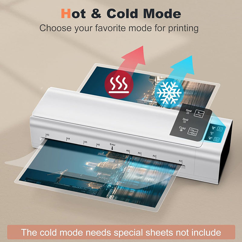 BowLift | 13 Inch Lamination Machine Personal Desktop Cold & Hot A3 Laminating Machine 60s Warm-Up Jam-Free Laminator Machine with 12 Pouches for Office, School