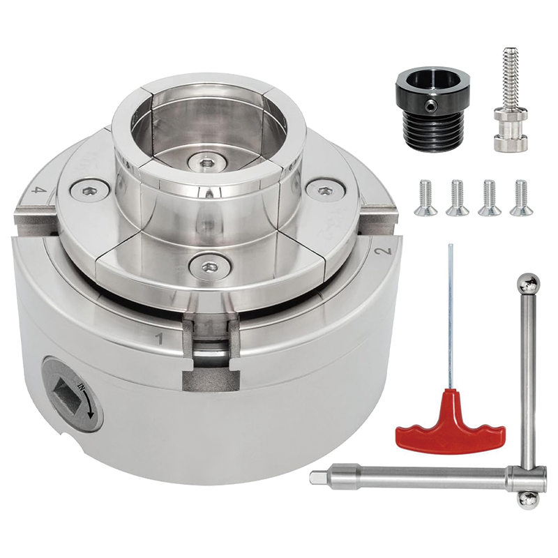 BowLift | Wood Lathe Chuck Set 4 Inch,Nickel Plated Self-Centering 4 Jaw Wood Turning Chuck, 3/4"x16TPI Adapter