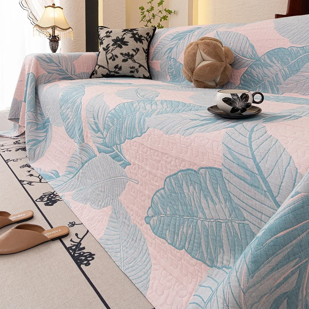 BowLift | Leaf Pattern Gauze Sofa Cover