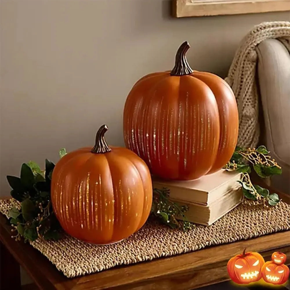 BowLift | Illuminated Pumpkins with Star Light – Decorative Autumn Accent with Timer