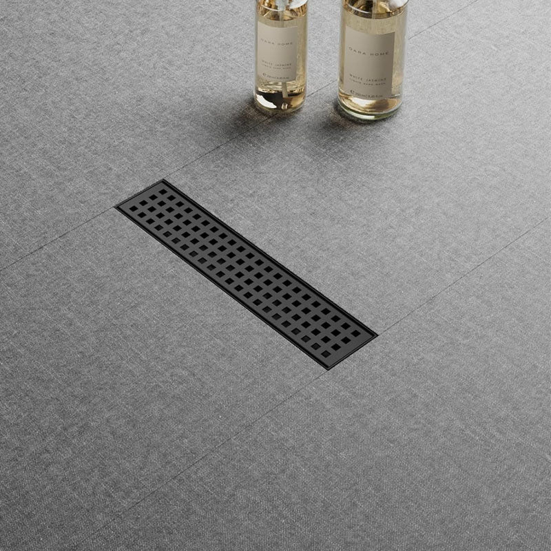 BowLift | 12 Inch  Linear Shower Drain with Removable Grate Matte Black Shower Drain with Accessories  CUPC Certified Stainless Steel