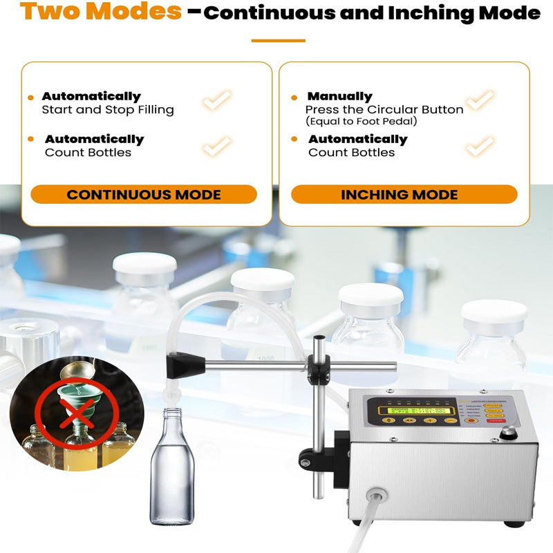 BowLift | Liquid Filling Machine  2-118 Oz Bottle Filling Capacity with Anti-Dripping Nozzle Diaphragm Pump Digital Control