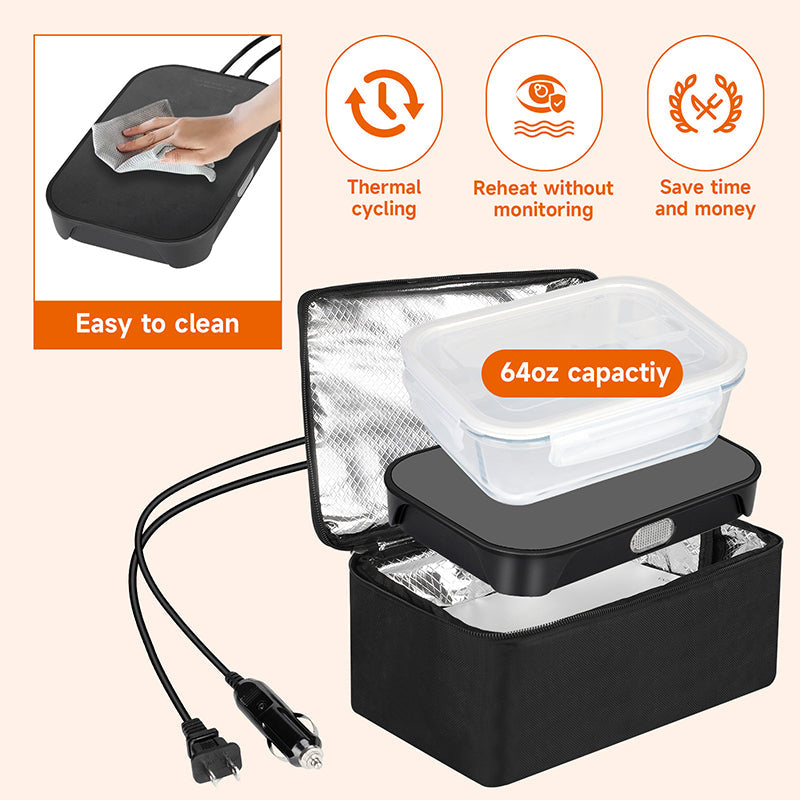 BowLift | 12V 24V Food Warmer Electric Lunch Box Personal Heated Lunch Box for Cooking and Reheating Food in Car,Truck,Camping, Work