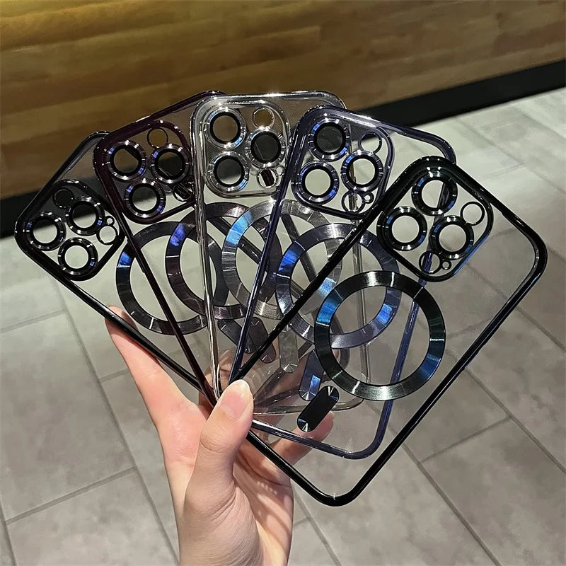 BowLift | Plating Clear Soft Magnetic Case for iPhone