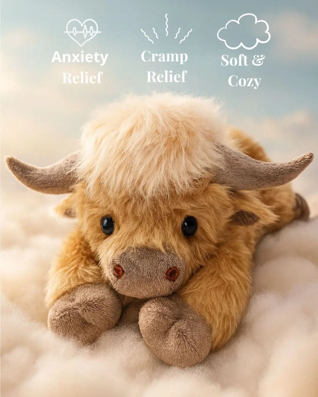 BowLift | Enchanting Highland Cattle Plush Toy with Fluffy, Rustic Charm