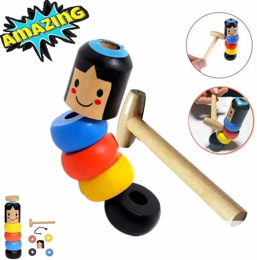 Magical wooden toy - The doll that keeps getting up!