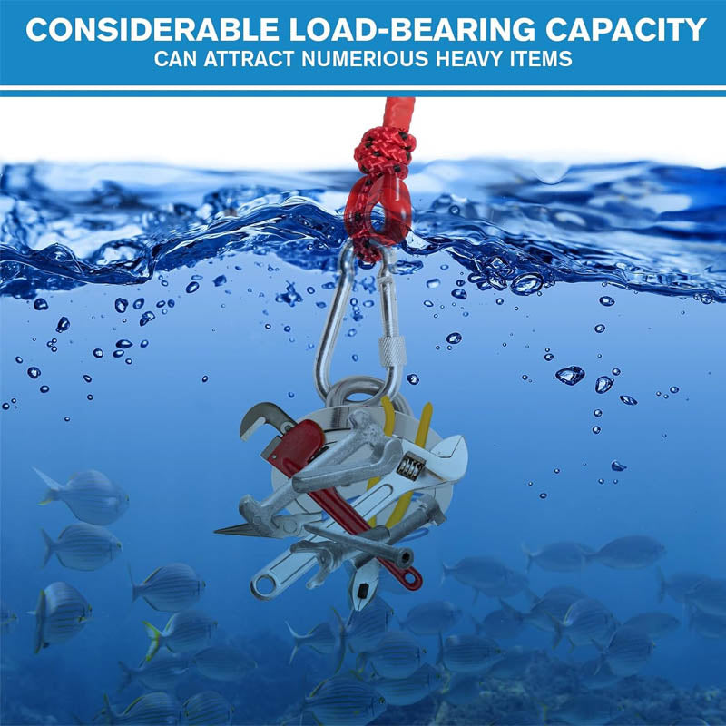 BowLift | Magnet Fishing Kit 700 lbs Pulling with Heavy Duty 65FT Rope Grappling Hook Waterproof Case Gloves Threadlocker Eye Bolt
