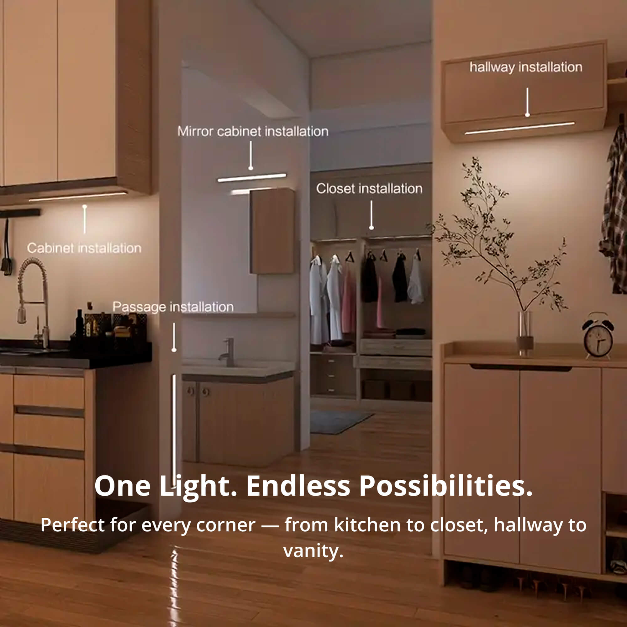 BowLift | Magnetic Motion Sensor Light | Modern Silver Design, USB Rechargeable & Easy-to-Mount for Home Safety and Ambiance