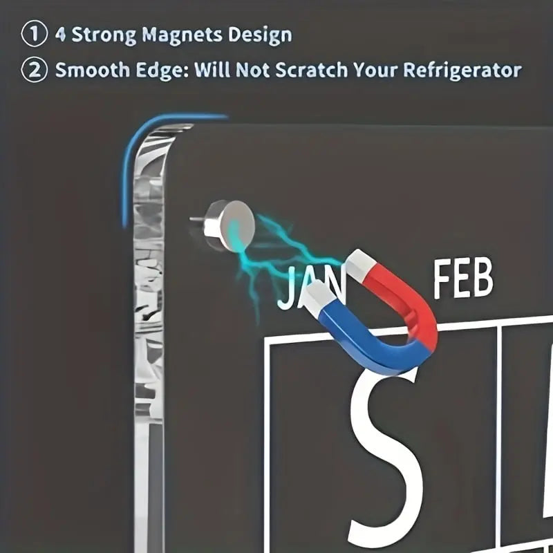 BowLift | Magnetic Acrylic Calendar — Transparent Planner for Kitchen and Household