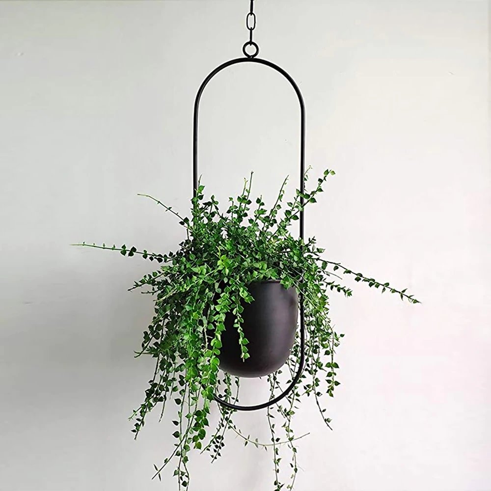 BowLift | DecoBloom Hanging Planter – Elegant Indoor & Outdoor Metal Plant Pot with Chain