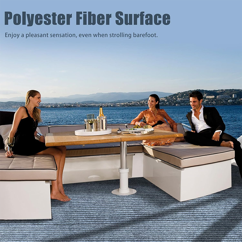 BowLift | Marine Carpet Boat Carpet Marine Grade - Waterproof Grey Teak Indoor/Outdoor Carpet with Marine Backing, Anti-Slide, Cuttable, Easy-to-Clean Patio and Deck Rug