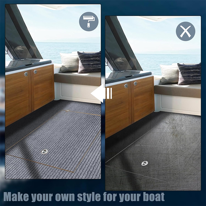 BowLift | Marine Carpet Boat Carpet Marine Grade - Waterproof Grey Teak Indoor/Outdoor Carpet with Marine Backing, Anti-Slide, Cuttable, Easy-to-Clean Patio and Deck Rug