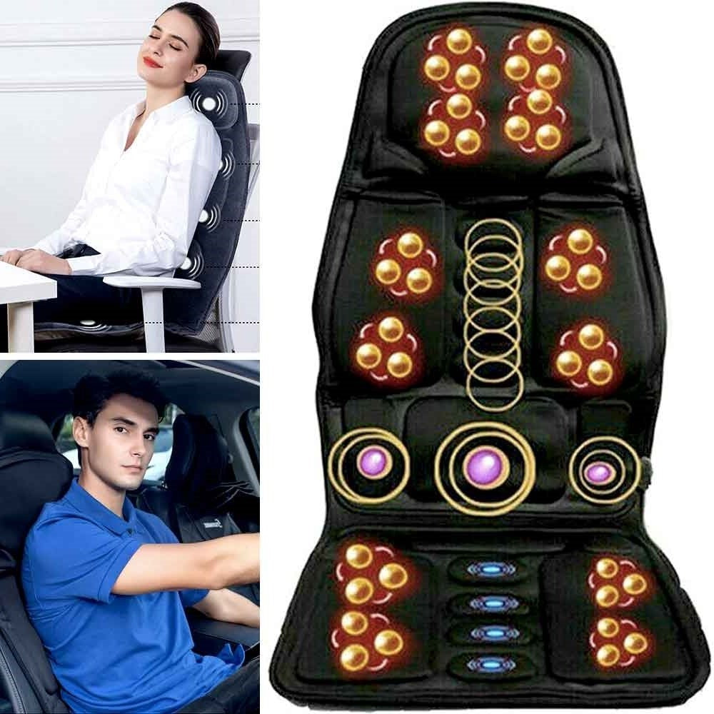 BowLift | 8-Mode Heated Massage Chair Pad for Back, Neck & Full-Body Relaxation – Perfect for Car & Home