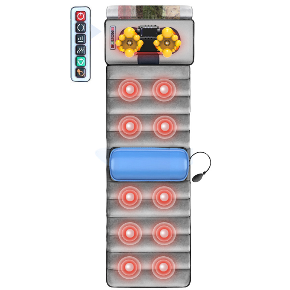 BowLift | Full Body Massage Mat with Vibrations and Heat – Gray Velvet Surface