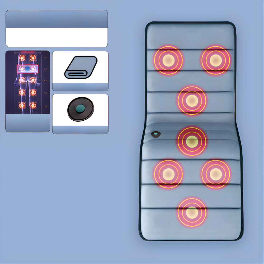 BowLift | Full Body Massage Mat with Vibrations and Heat – Gray Velvet Surface