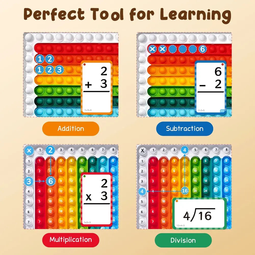 BowLift | Math-Fidget-Game – Interactive Learning Cards with Pop-It Function!