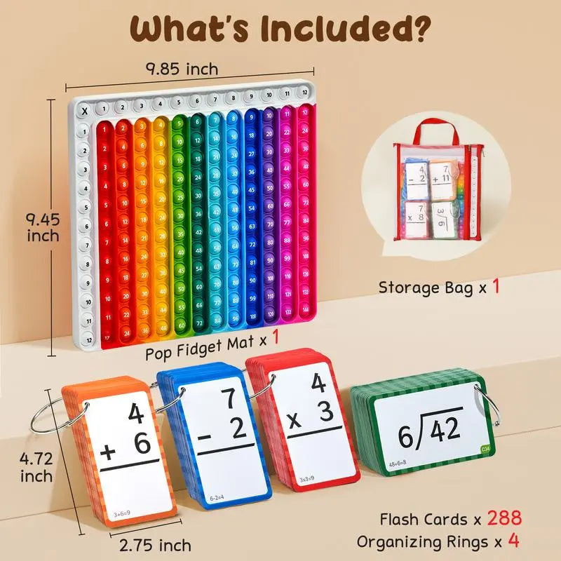 BowLift | Math-Fidget-Game – Interactive Learning Cards with Pop-It Function!