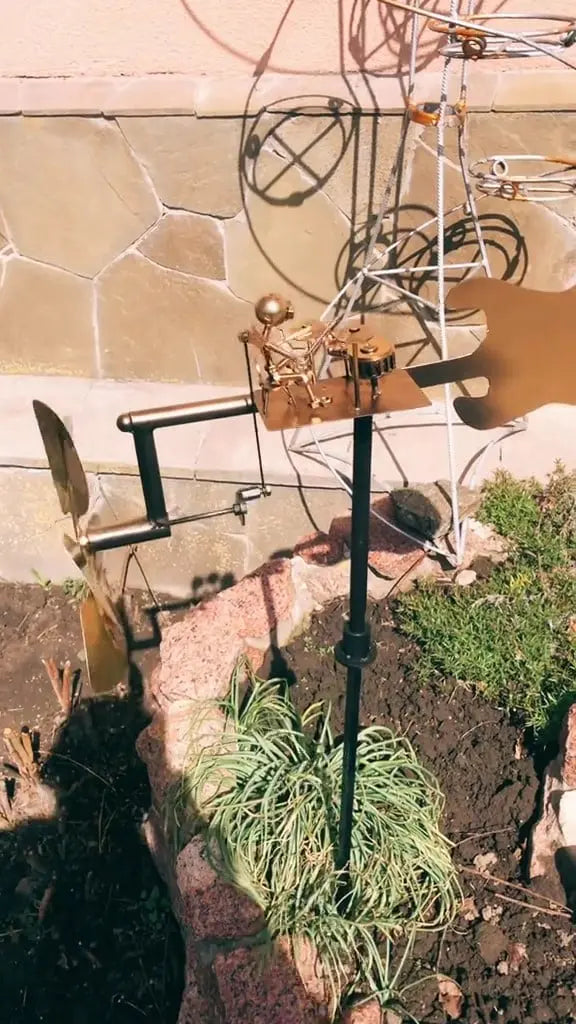BowLift | Metal Windmill "Rock Band" – Moving Garden Decor with Character
