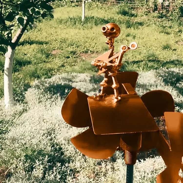 BowLift | Metal Windmill "Rock Band" – Moving Garden Decor with Character