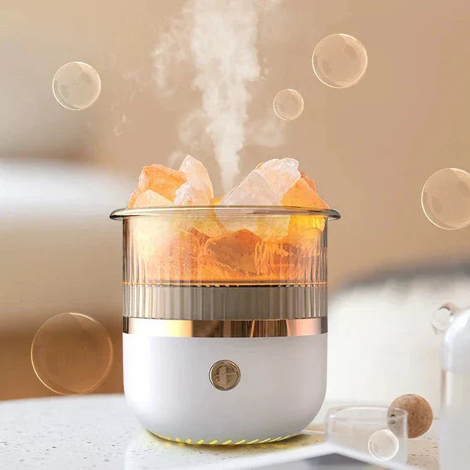 BowLift | Himalaya salt crystal lamp & essential oil diffuser, USB ultrasonic humidifier for home & office