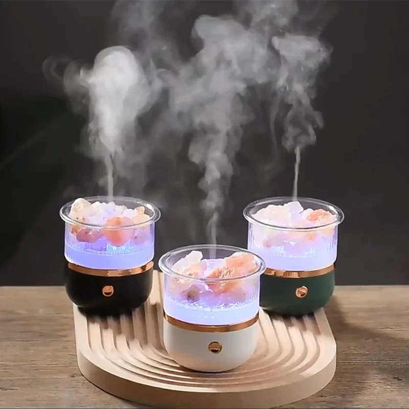 BowLift | Himalaya salt crystal lamp & essential oil diffuser, USB ultrasonic humidifier for home & office
