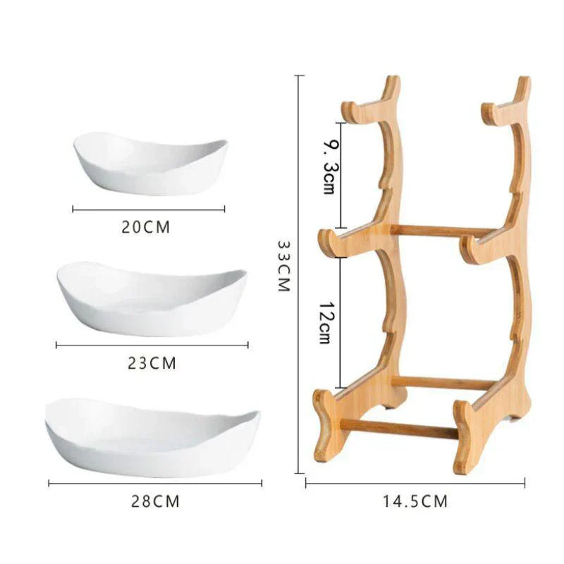 BowLift | BambuNest – Modern Bamboo Fruit Basket with Removable Trays & Multi-Tier Design
