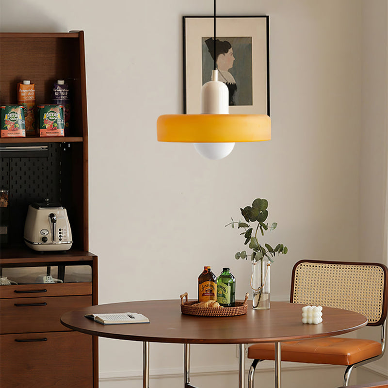BowLift | Coloured Glass Pendant Light – Elegant Bauhaus-Style Hanging Lamp for Living Room & Dining Area