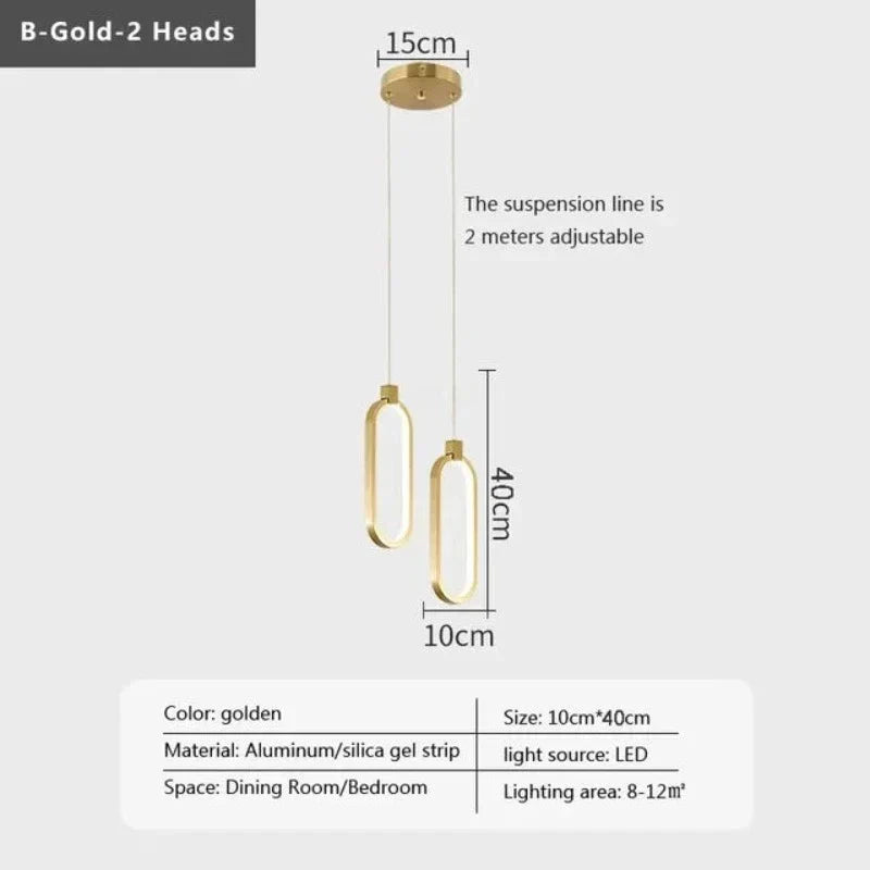 BowLift | Elegant Double Ring Pendant Light | DuoGlow