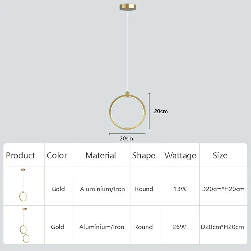 BowLift | Elegant Double Ring Pendant Light | DuoGlow