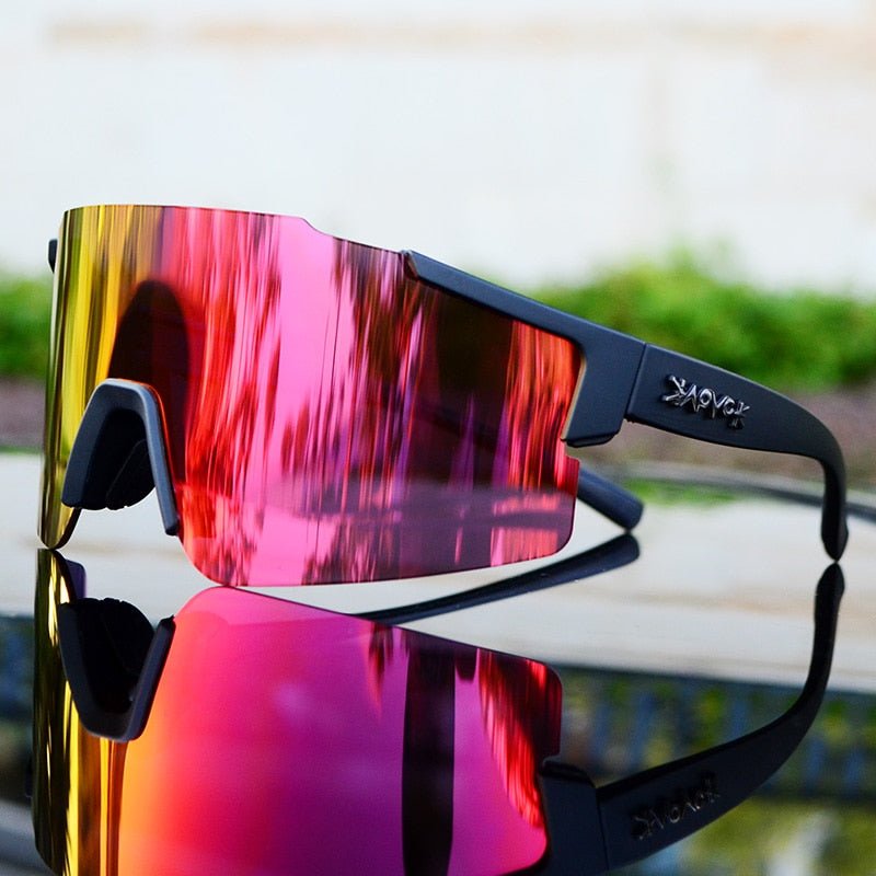 BowLift | ReflectRide Sports Sunglasses – Aerodynamic Cycling Glasses with UV Protection and Interchangeable Frame