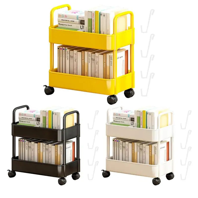 BowLift | BookRacer – Mobile book cart with 2 shelves and pen holder