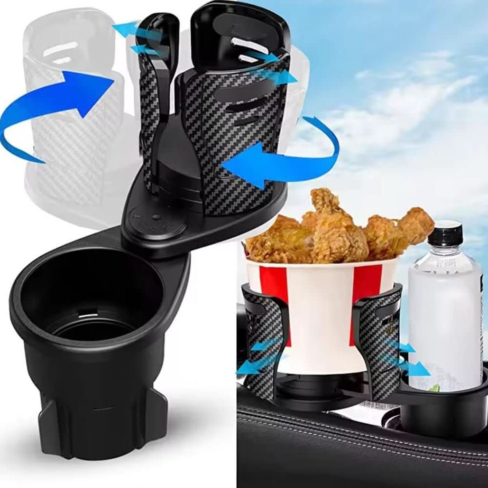 BowLift | 360° swivelling car cup holder for double drinks