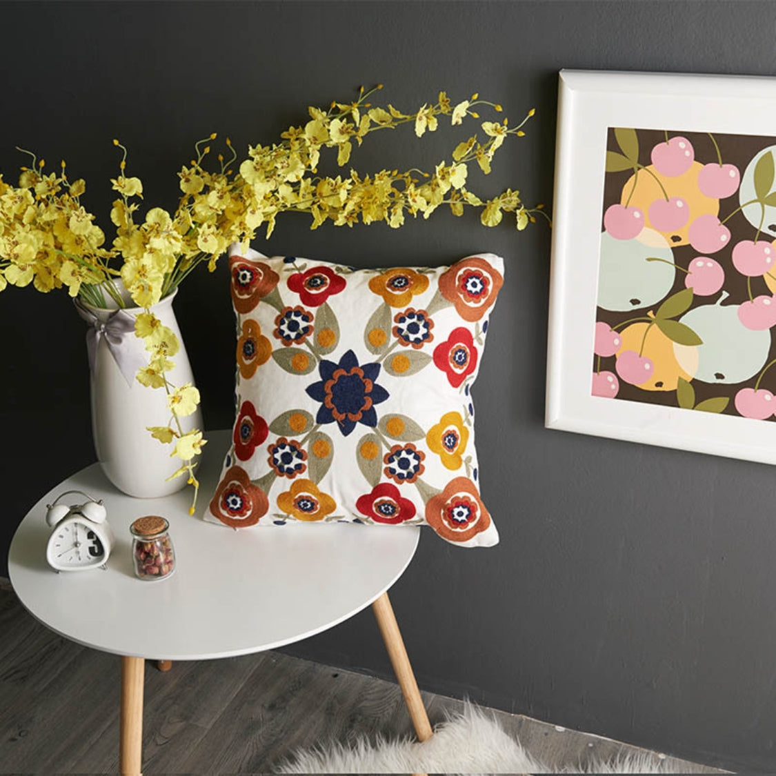 BowLift | Fleur Classic Embroidery Square Sofa Cushion Cover