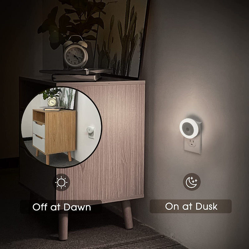 BowLift | Night lights plug into the wall [4Pack], night light with light sensors, LED night light for the children's room, baby night light, bathroom night light, stair lights, hallway light