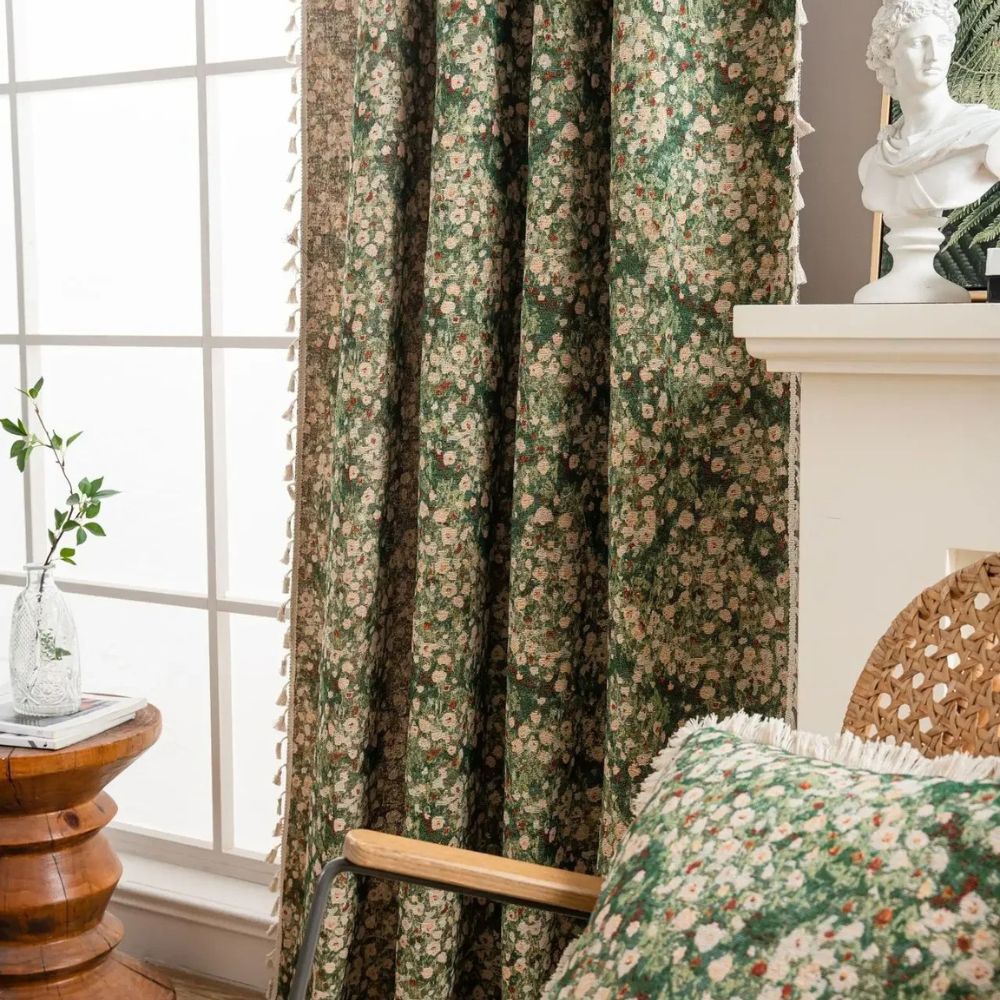 BowLift | Noveau Ditsy Floral Tassel Curtain