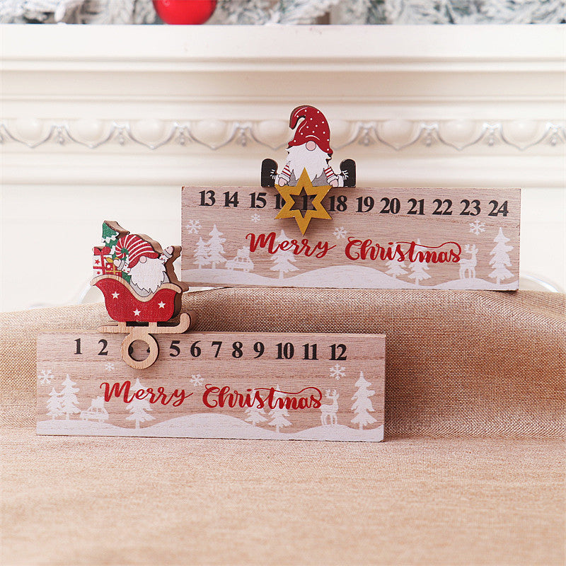Wooden Christmas Old Man Countdown Calendar