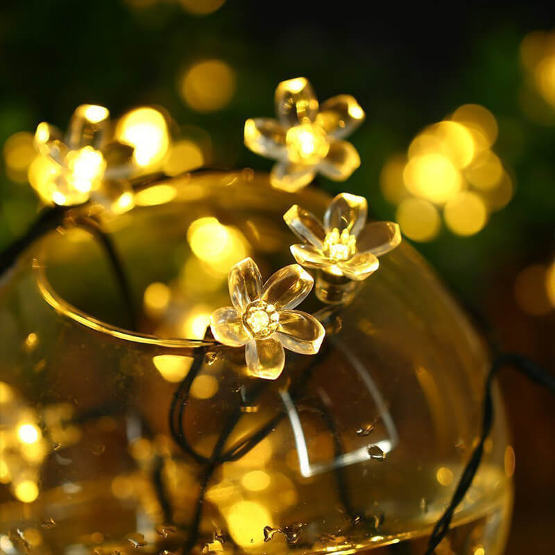 BowLift | LED Solar Sakura String Lights Waterproof Outdoor Fairy Flower Lights