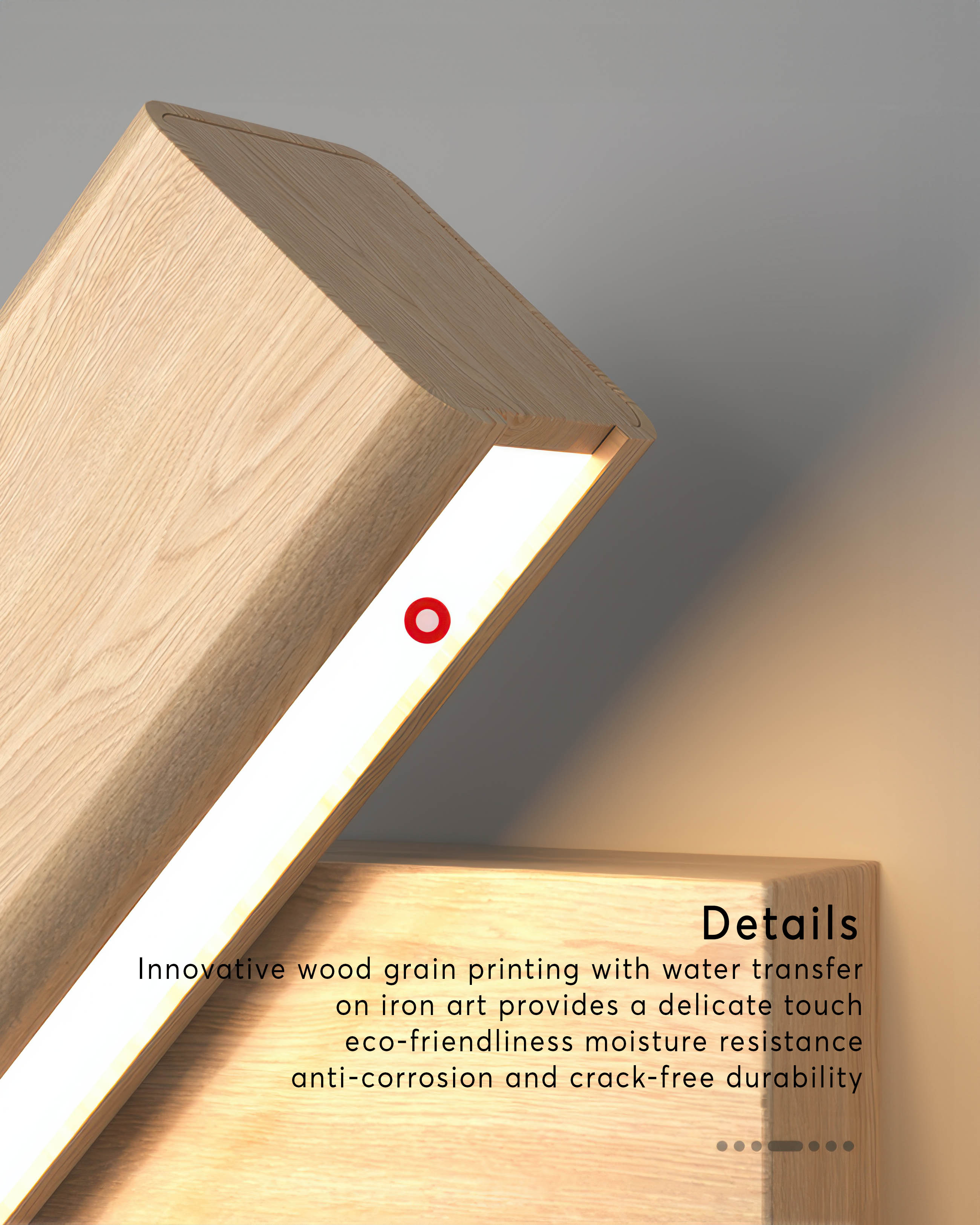 BowLift | Rotatable wall lamp with Nordic wood grain