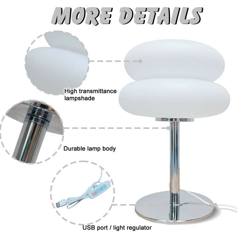Desktop Mini Table Lamp Bauhaus Vintage Egg Tart Night Light