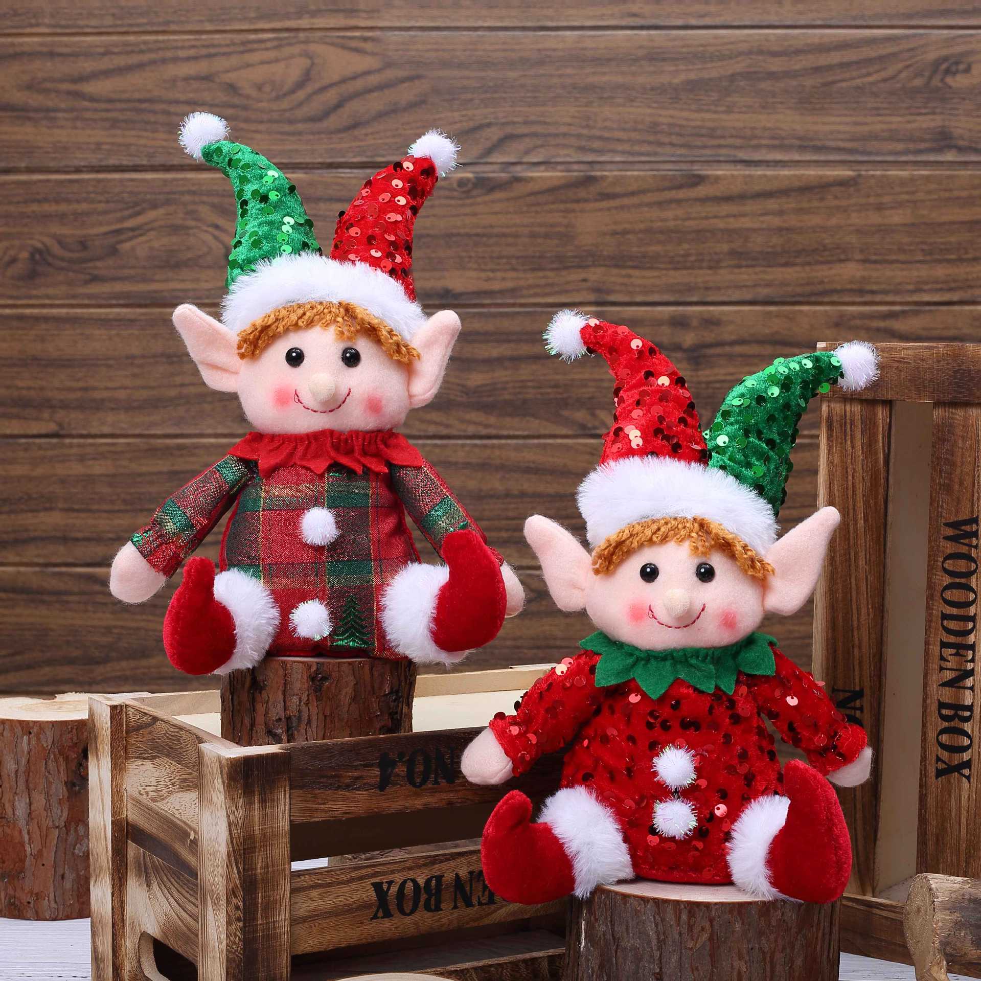 Cute Sequin Hat Christmas Elf Plush Toy