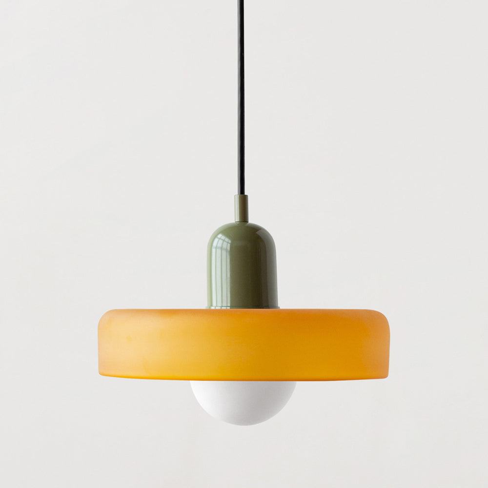 BowLift | Bauhaus Pendant Light | Colored Glass, Adjustable Height & Ideal for Dining Rooms and Modern Interiors
