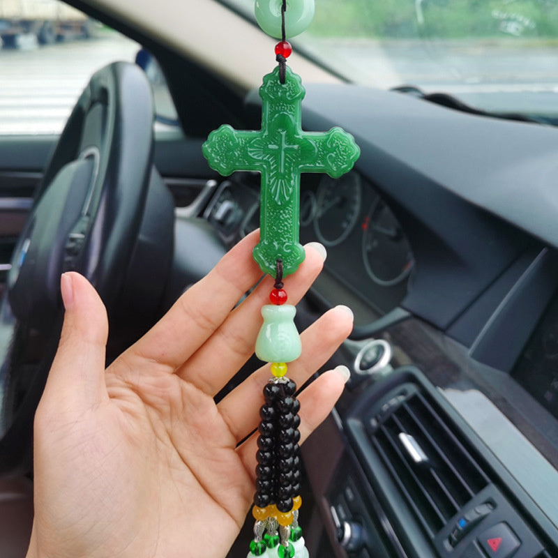 BowLift | Crystal Cross Car Pendant