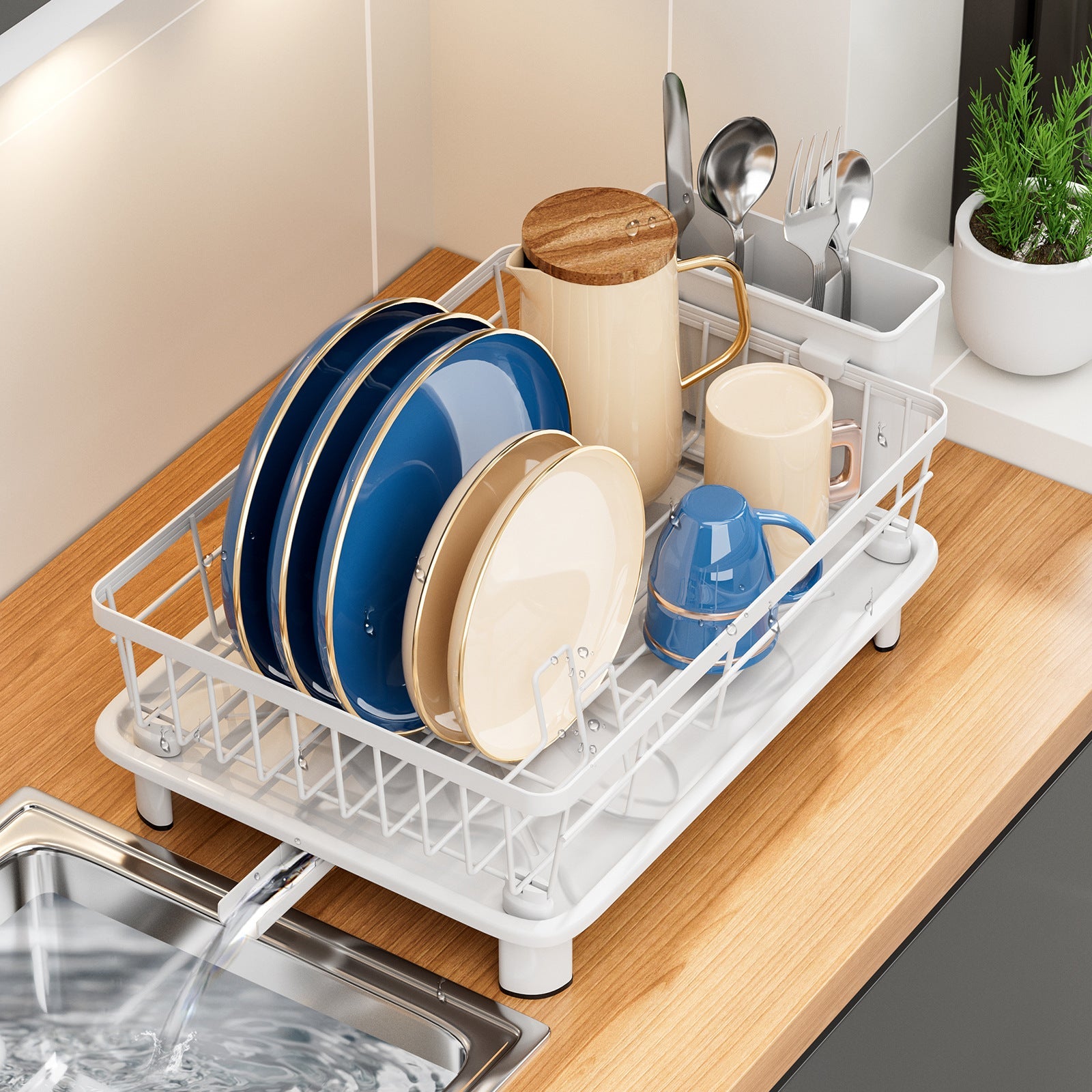 BowLift | Practical Dish Dryer with Water Drain