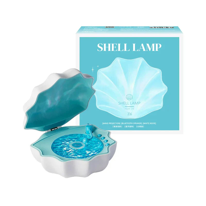 BowLift | Shell Lamp Waves Retro Bluetooth Turntable LED Night Light - Perfect Gift for Kids and Girls