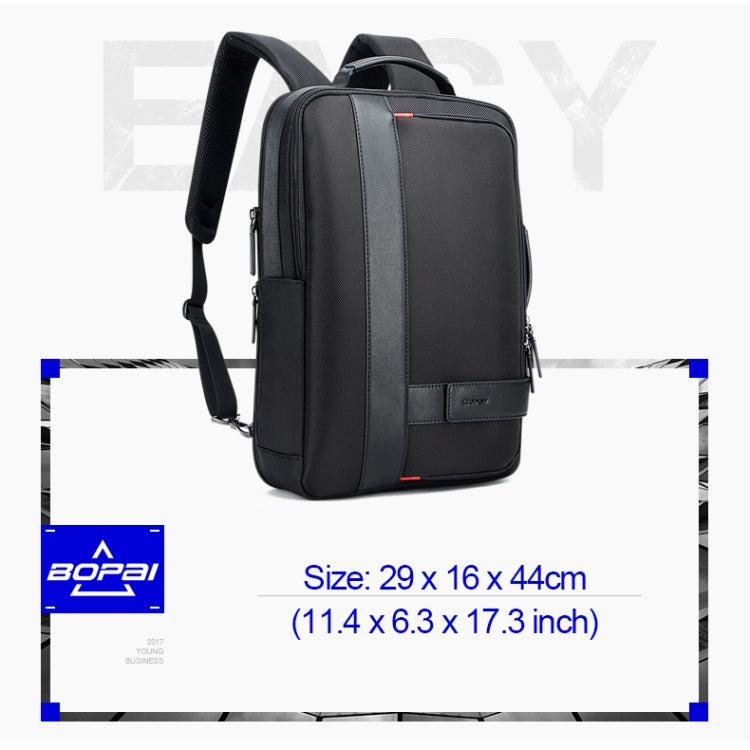BowLift | Bopai 751-006561 Large Capacity Business Casual Breathable Laptop Backpack with External USB Port, Size: 29 x 16 x 44 cm (Black)