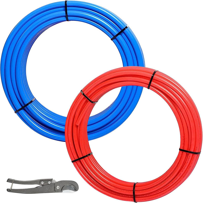 BowLift | 1/2 Inch 2 x 100FT PEX Tubing Pex B Tubing for Hot/Cold Water Plumbing Radiant Heat Floor Heating Plumbing Red&Blue