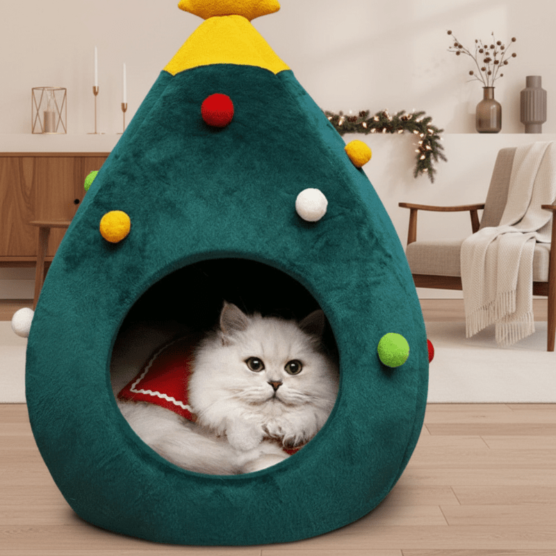 BowLift | Christmas Tree Cat Bed for a Cozy Winter Experience
